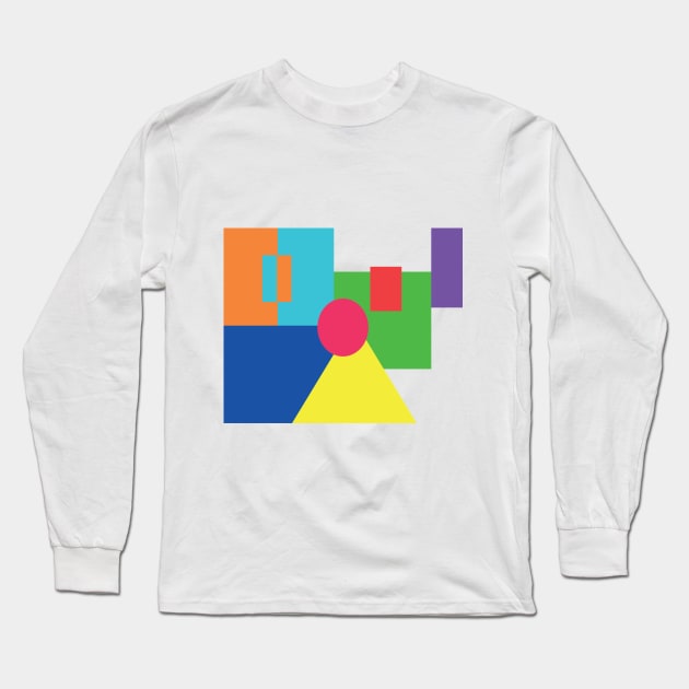 Cubist Complementary colors Long Sleeve T-Shirt by SmokedPaprika